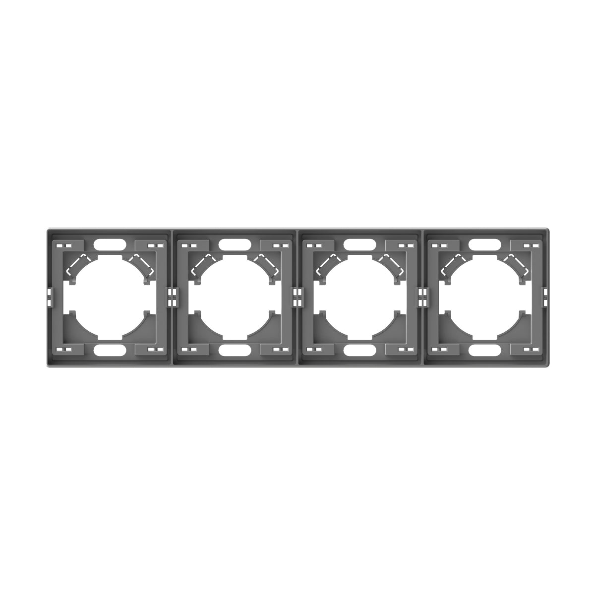 VIDEX NOTA 4-Gang Horizontal Frame – Grey Graphite – image 1