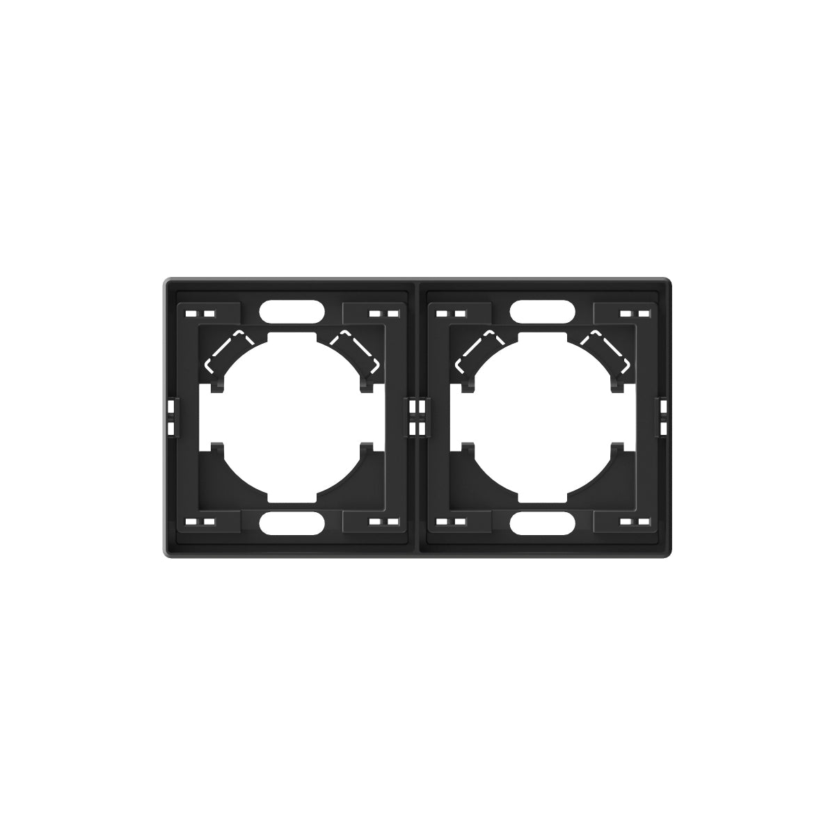VIDEX NOTA 2-Gang Horizontal Frame – Coal Black – image 1
