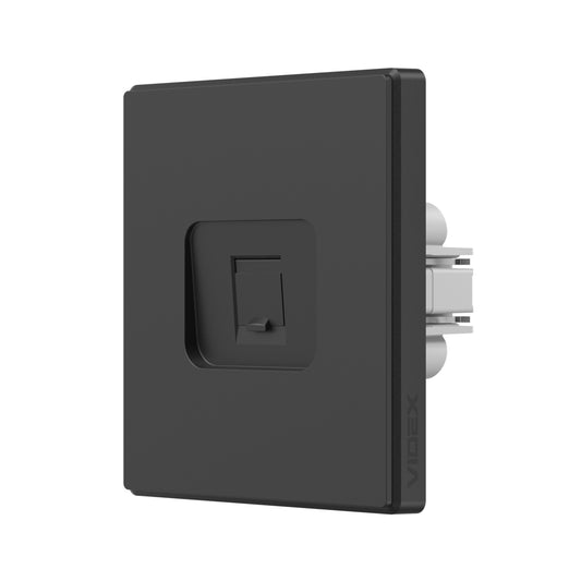 VIDEX NOTA Single CAT6e Data Socket – Coal Black – image 1
