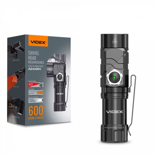 LED Portable Flashlight VIDEX VLF-A244RH 600 Lm 5000K – official image 1