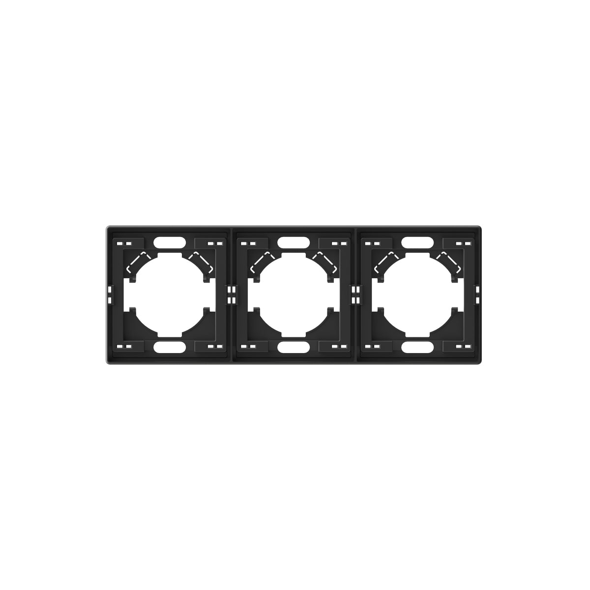 VIDEX NOTA 3-Gang Horizontal Frame – Coal Black – image 1
