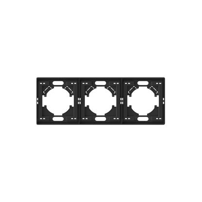 VIDEX NOTA 3-Gang Horizontal Frame – Coal Black – image 1