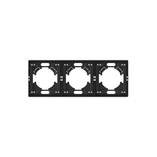 VIDEX NOTA 3-Gang Horizontal Frame – Coal Black – image 1