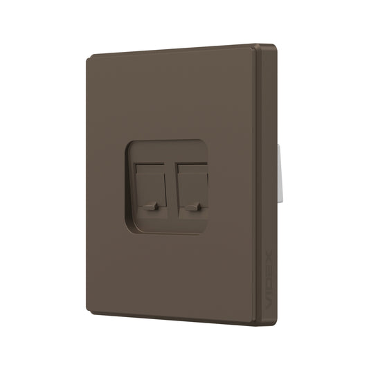 VIDEX NOTA Double CAT6e Data Socket – Mokko – image 1