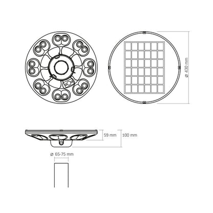 Solar Park Light VIDEX VL-GLSO-1254-S with Motion Sensor, 1400 lm, 3000 K / 5000 K - official VIDEX image 11