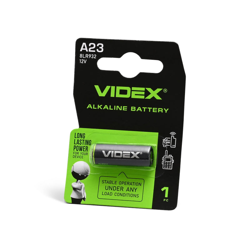 VIDEX A23 alkaline battery, 12 V – 1 pc – official VIDEX image 1