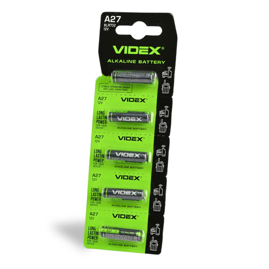 VIDEX A27 alkaline batteries, 12 V – 5-pack – official VIDEX image 1
