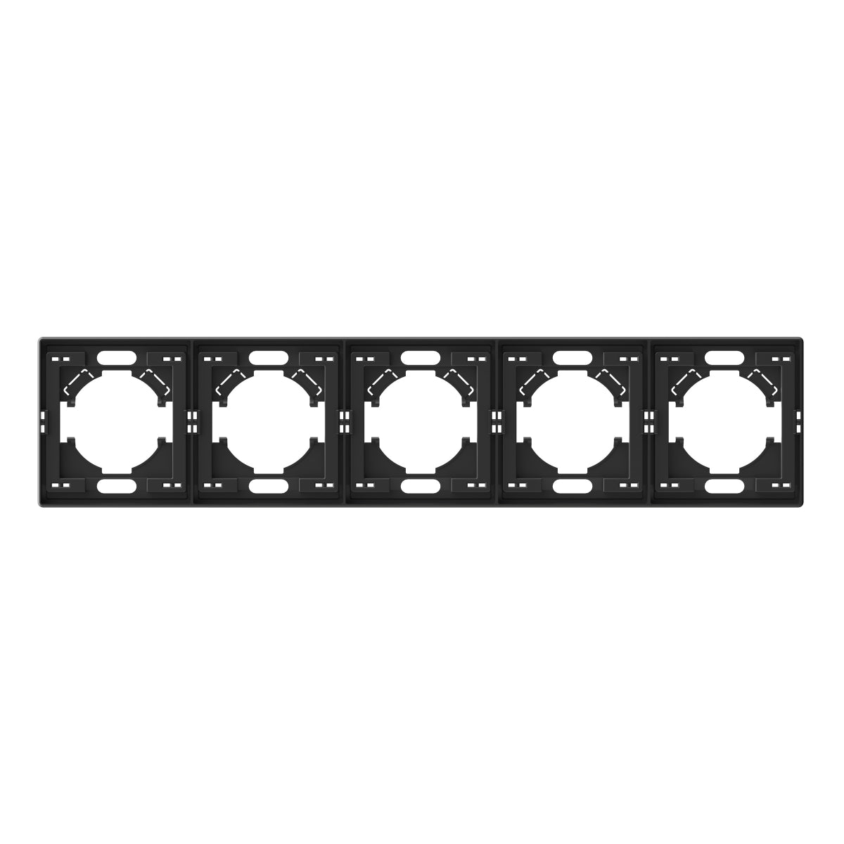VIDEX NOTA 5-Gang Horizontal Frame – Coal Black – image 1