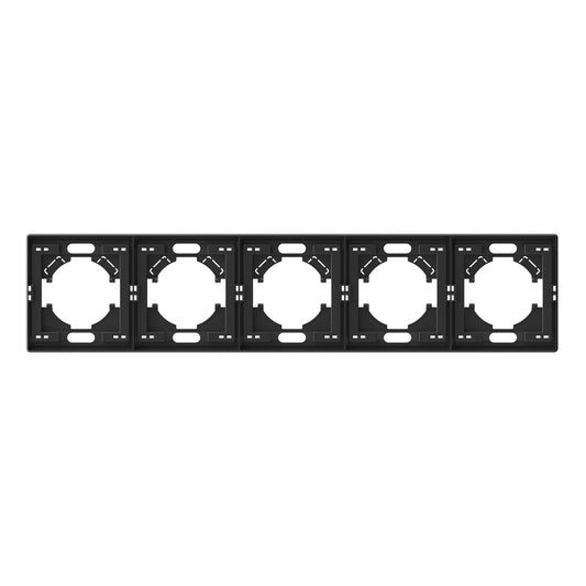 VIDEX NOTA 5-Gang Horizontal Frame – Coal Black – image 1