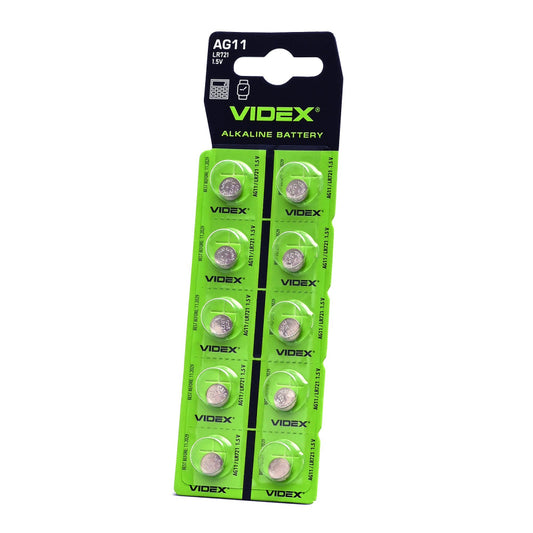 VIDEX AG11/LR721 alkaline button batteries, 1.5 V – 10-pack – official VIDEX image 1