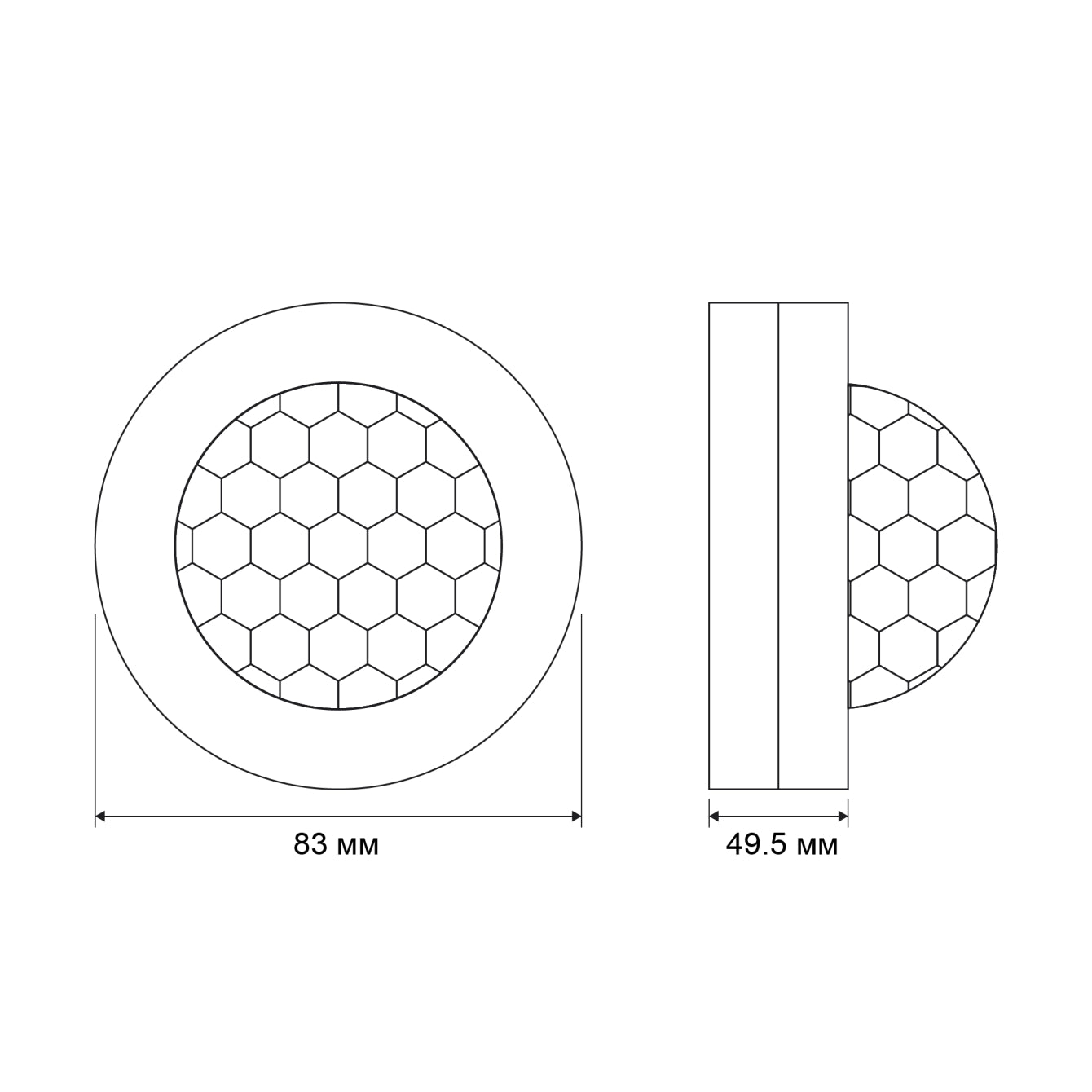 VIDEX VL-SPC46B black sensor dimensions