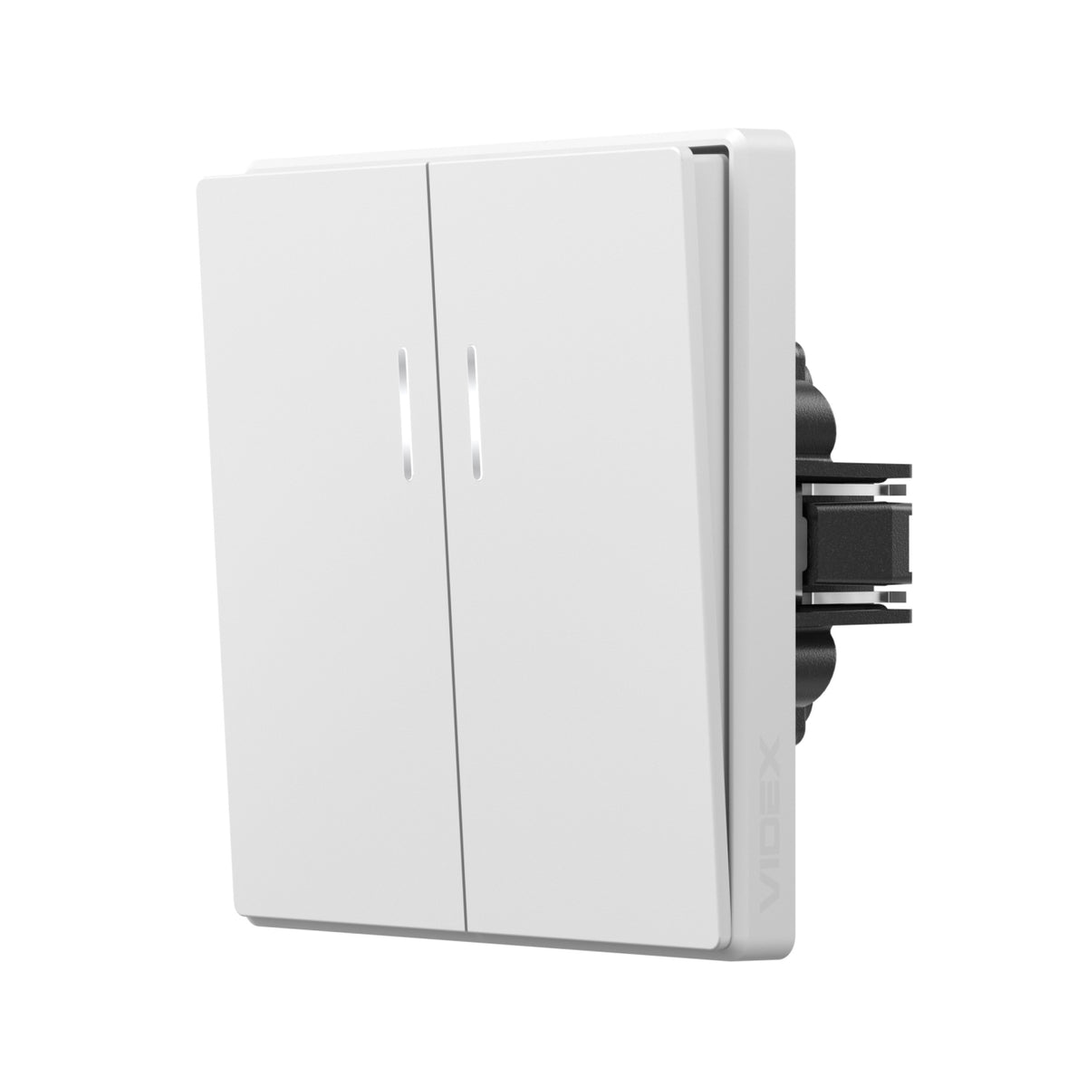 VIDEX NOTA 2-Gang Switch with LED Backlight – White Matte – image 1