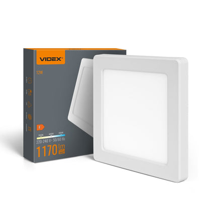 Square LED Ceiling Light VIDEX DL6S 12W 3000K-4000K-6500K - White
