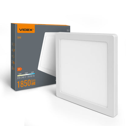 Square LED Ceiling Light VIDEX DL6S 18W 3000K-4000K-6500K - White