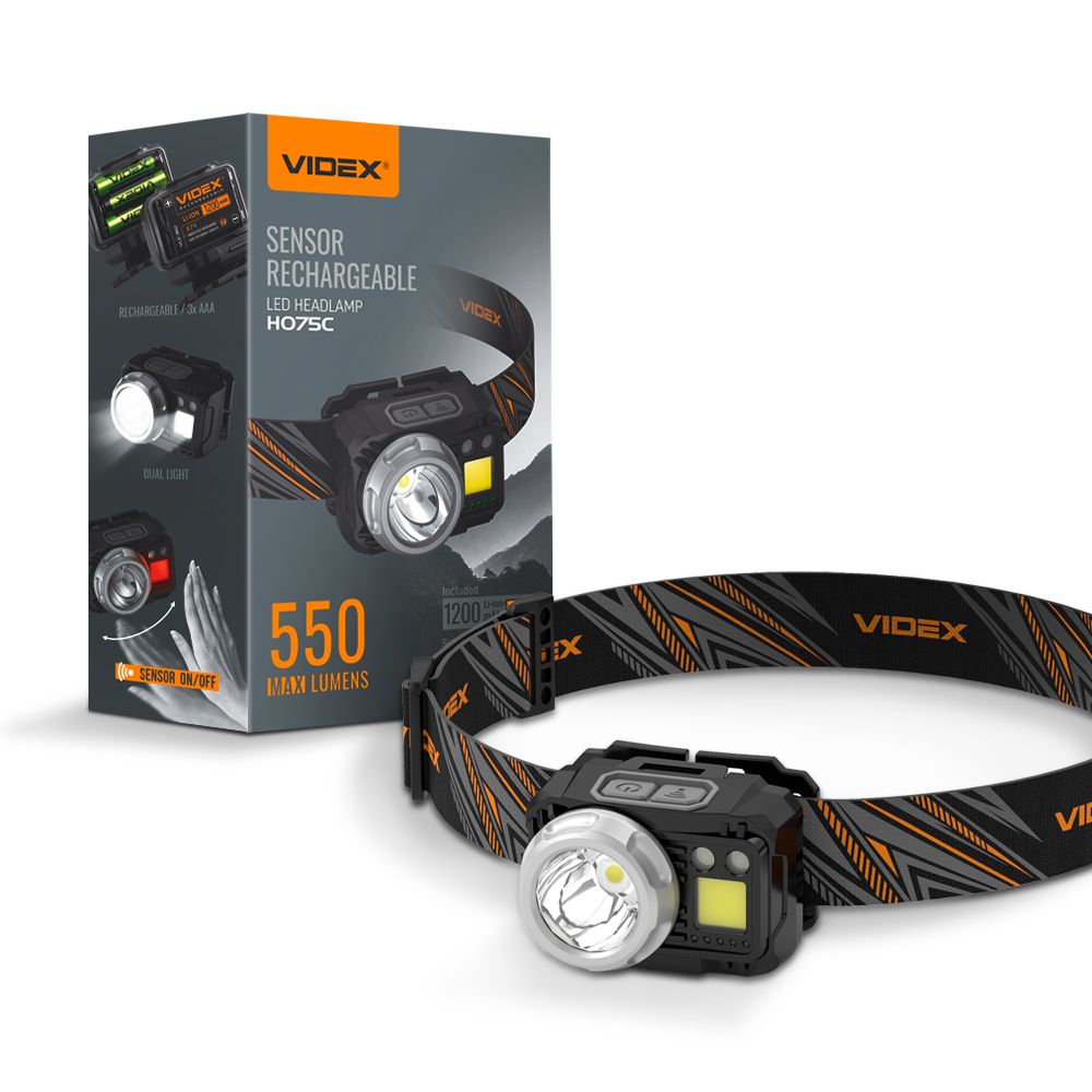 LED Headlamp VIDEX VLF-H075C 550 Lm 5000K – official image 1