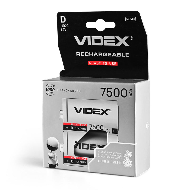 Ni-MH laetav aku VIDEX HR20 7500mAh 2 tk BLISTERPAKENDIS