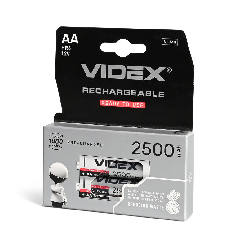 Ni-MH laetav aku VIDEX HR6 2500mAh 2 tk BLISTERPAKENDIS
