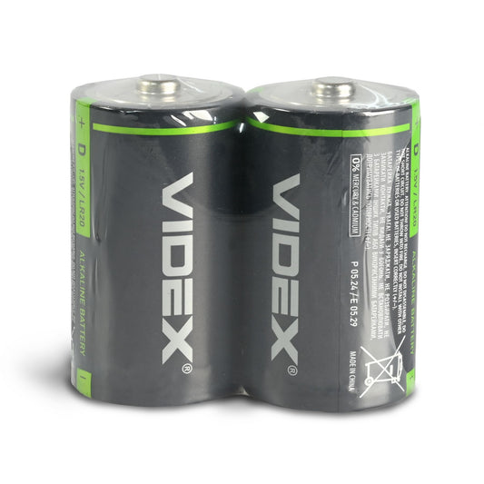 VIDEX LR20/D alkaline batteries, 1.5 V – 2-pack – official VIDEX image 1