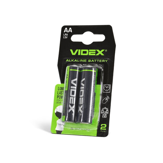 VIDEX LR6/AA alkaline batteries, 1.5 V – 2-pack – official VIDEX image 1