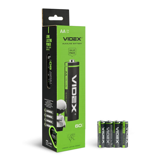 VIDEX LR6/AA alkaline batteries, 1.5 V – 60-pack – official VIDEX image 2