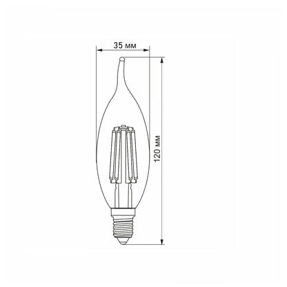 VIDEX C37Ft-06144 LED bulb 6W E14 4100K — official view 3
