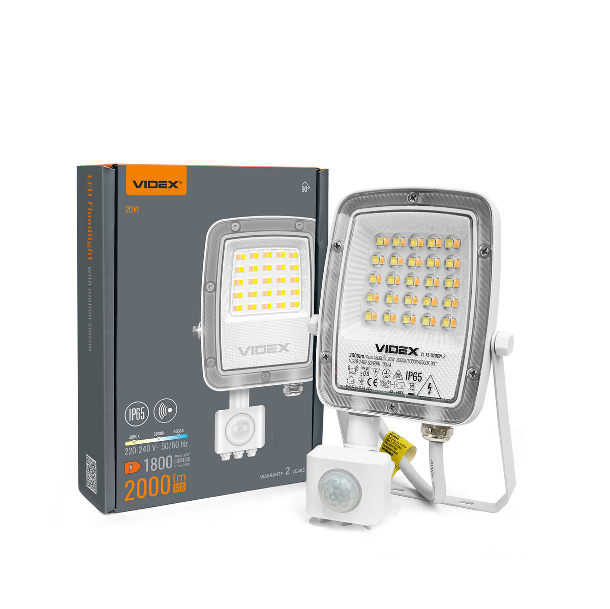 VIDEX F5-020CW-S LED floodlight 20W white — official view 2