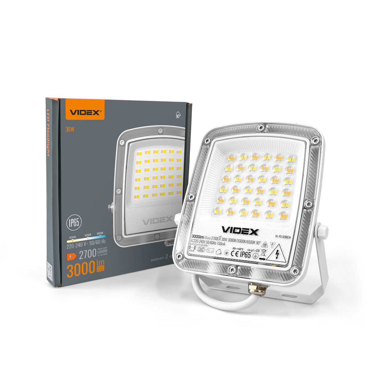 VIDEX F5-030CW LED floodlight 30W white — official view 2