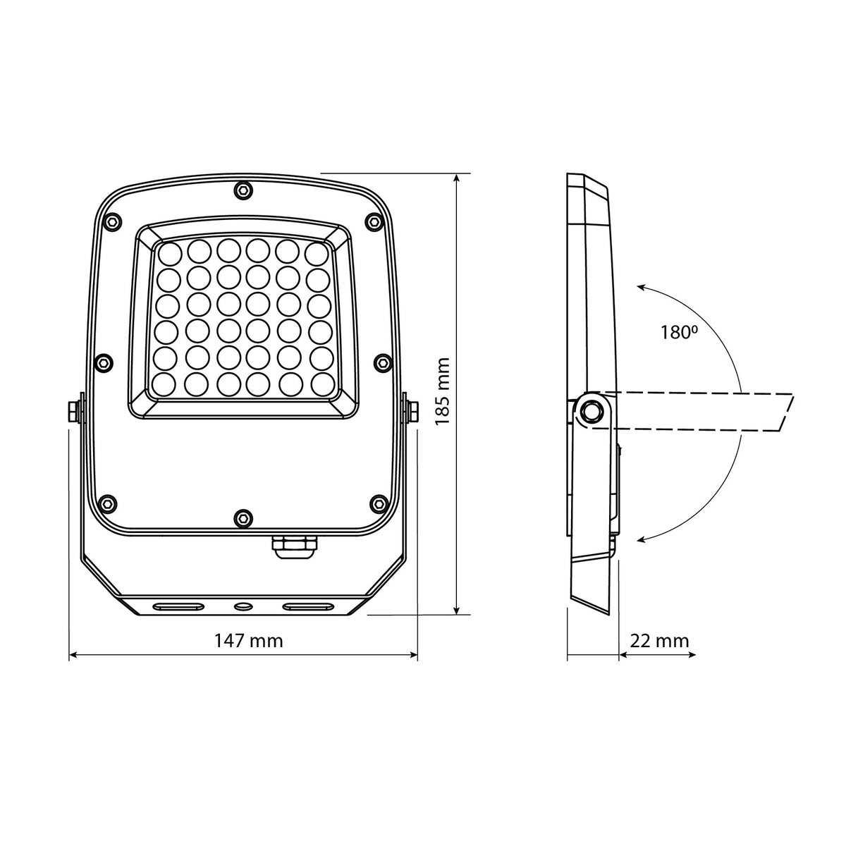 VIDEX F5-030CW LED floodlight 30W white — official view 14