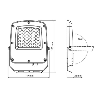 VIDEX F5-030CW LED floodlight 30W white — official view 14