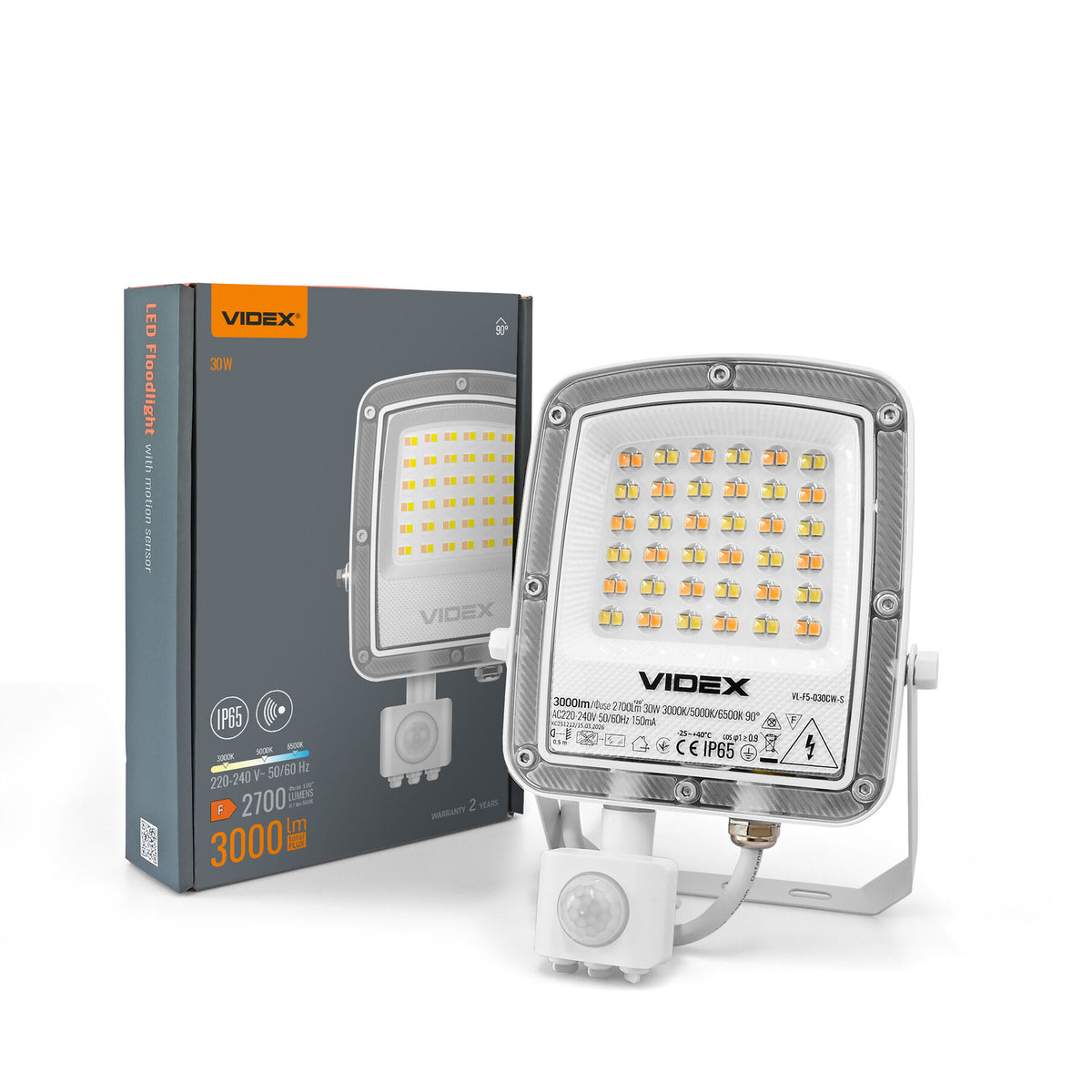 VIDEX F5-030CW-S LED floodlight 30W white — official view 2