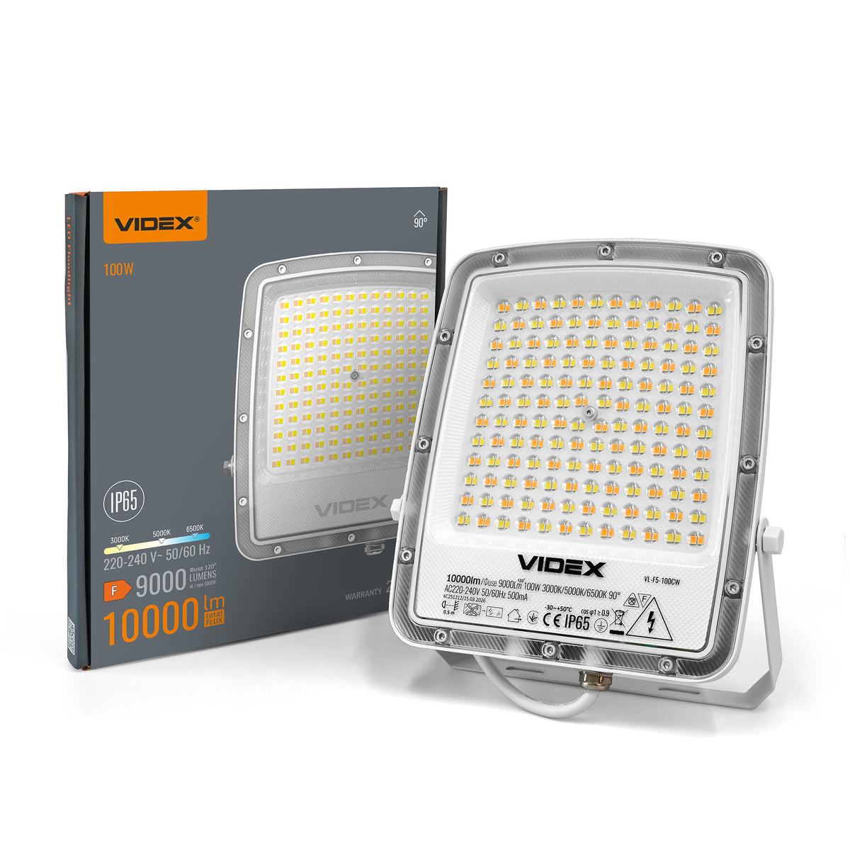 VIDEX F5-100CW LED floodlight 100W white — official view 2