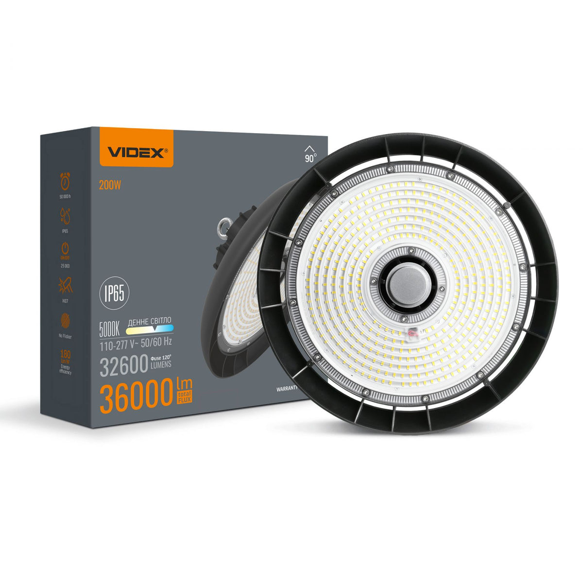 VIDEX HB01-2005B high bay light 200W black — official view 2