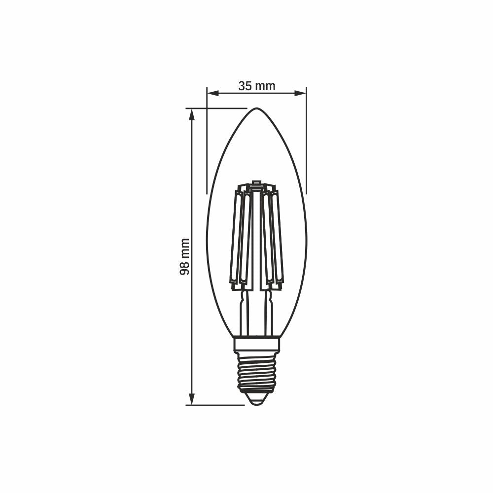 VIDEX C35F-06144 LED bulb 6W E14 4000K — official view 3