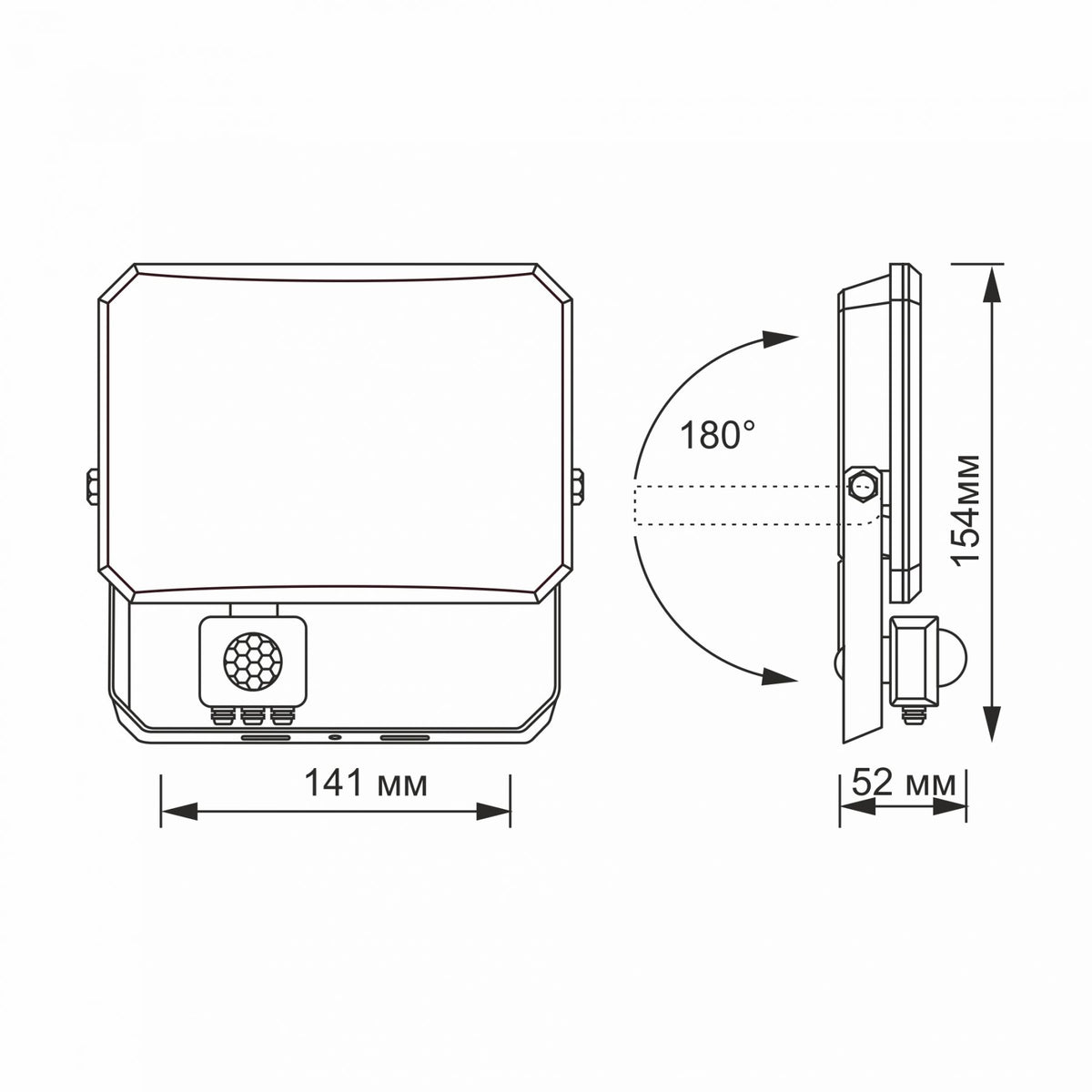 VIDEX F3-0305B-S LED floodlight 30W black — official view 6