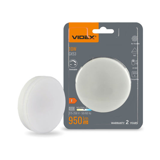 VIDEX GX53D-10534 LED bulb 10W GX53 4000K — official view 2