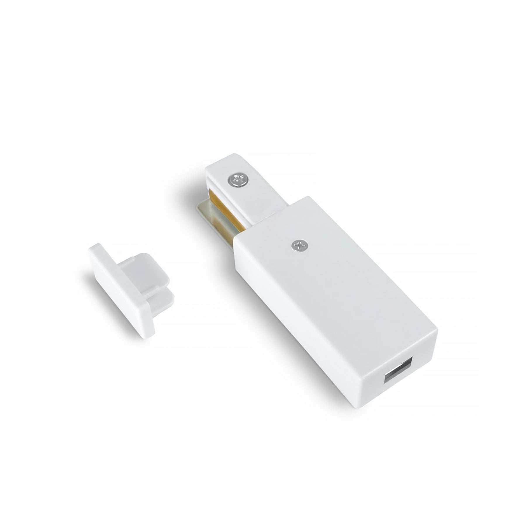 VIDEX 1-Phase Track End Connector Kit VLE-TRF-TM-W, White