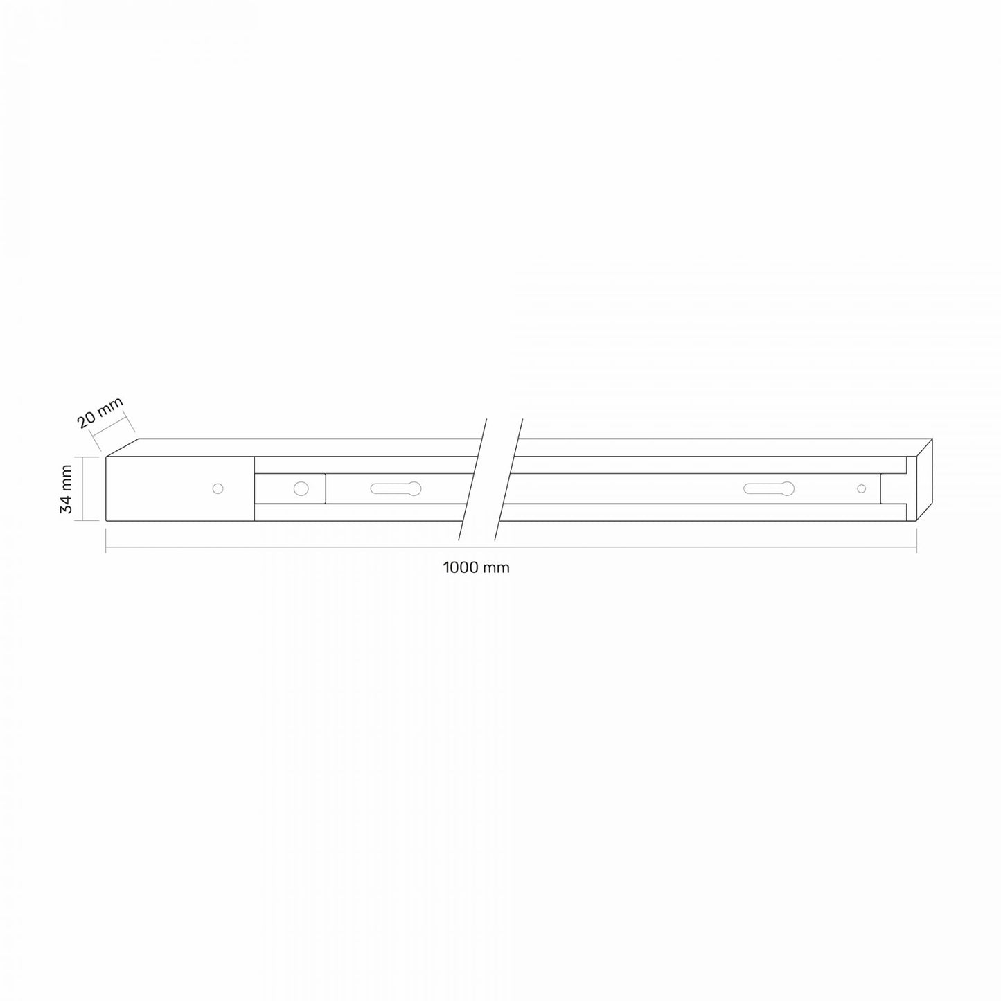 VIDEX 1-Phase Track Rail VLE-TRF001-B, 1m, Black - image 2