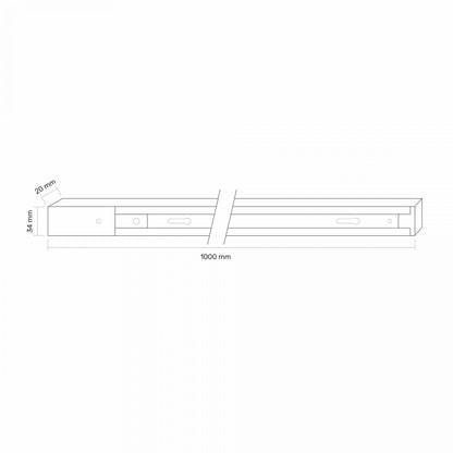 VIDEX 1-Phase Track Rail VLE-TRF001-B, 1m, Black - image 2