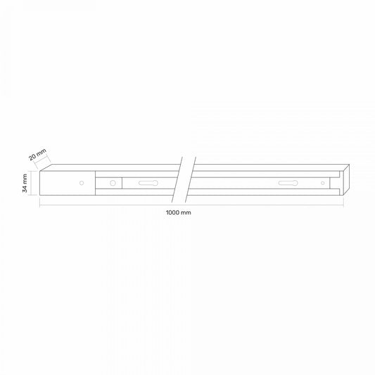 VIDEX 1-Phase Track Rail VLE-TRF001-B, 1m, Black - image 2