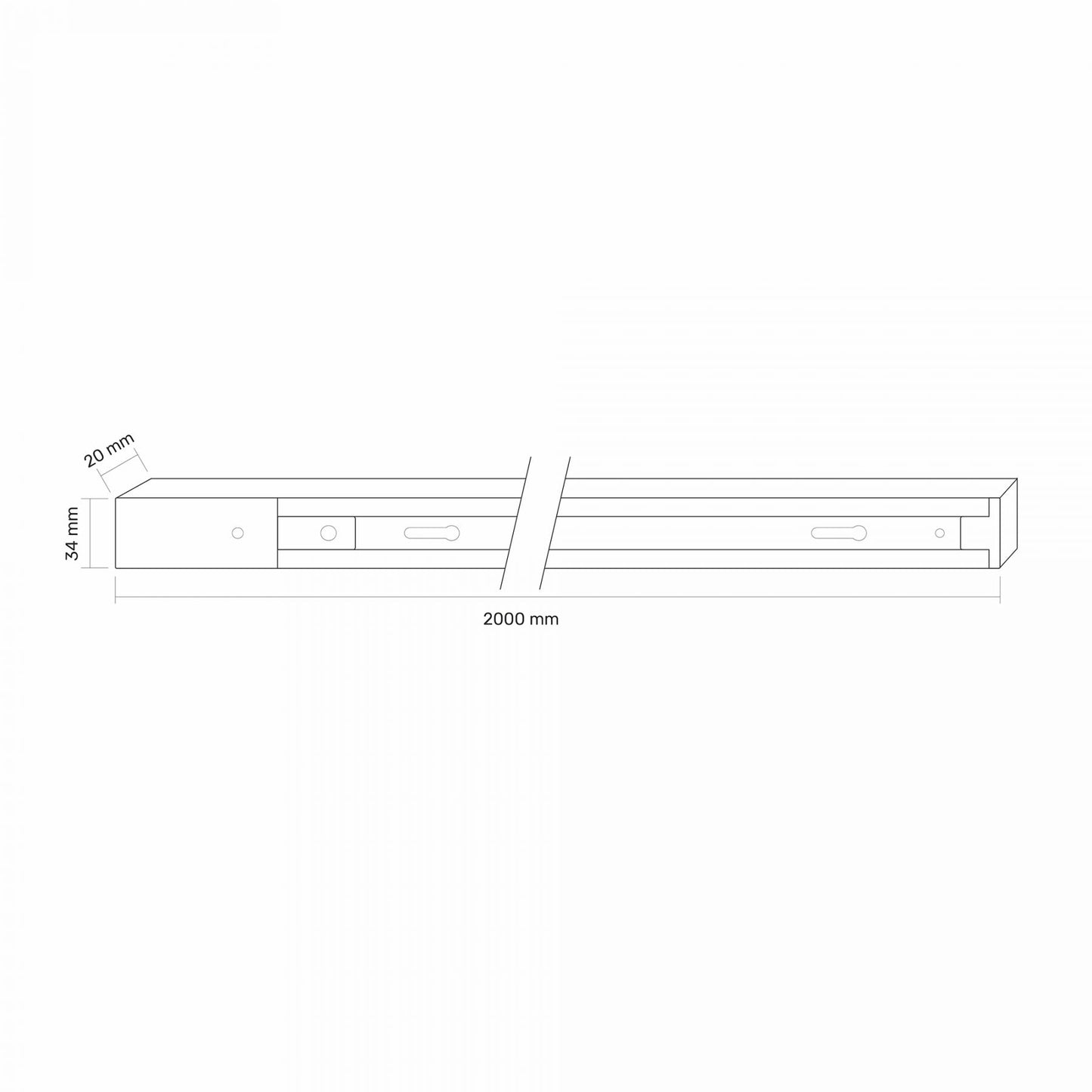 VIDEX 1-Phase Track Rail VLE-TRF002-B, 2m, Black - image 2