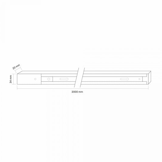VIDEX 1-Phase Track Rail VLE-TRF002-B, 2m, Black - image 2
