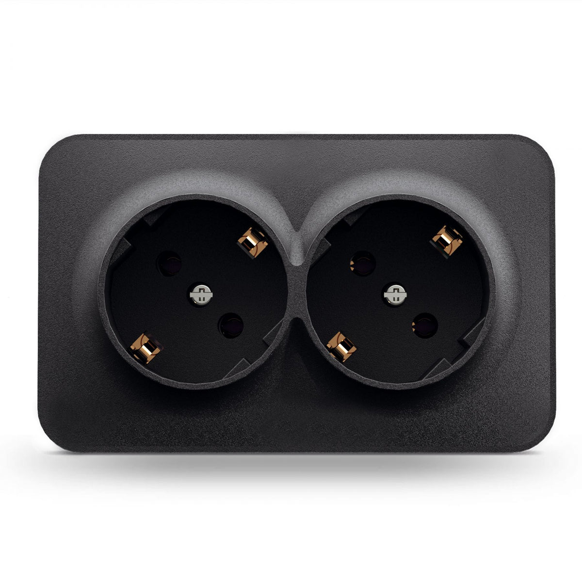 VIDEX BINERA Surface-mounted double Schuko socket IP20 Matte Black – image 2
