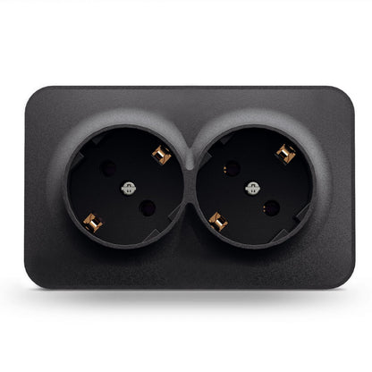 VIDEX BINERA Surface-mounted double Schuko socket IP20 Matte Black – image 2