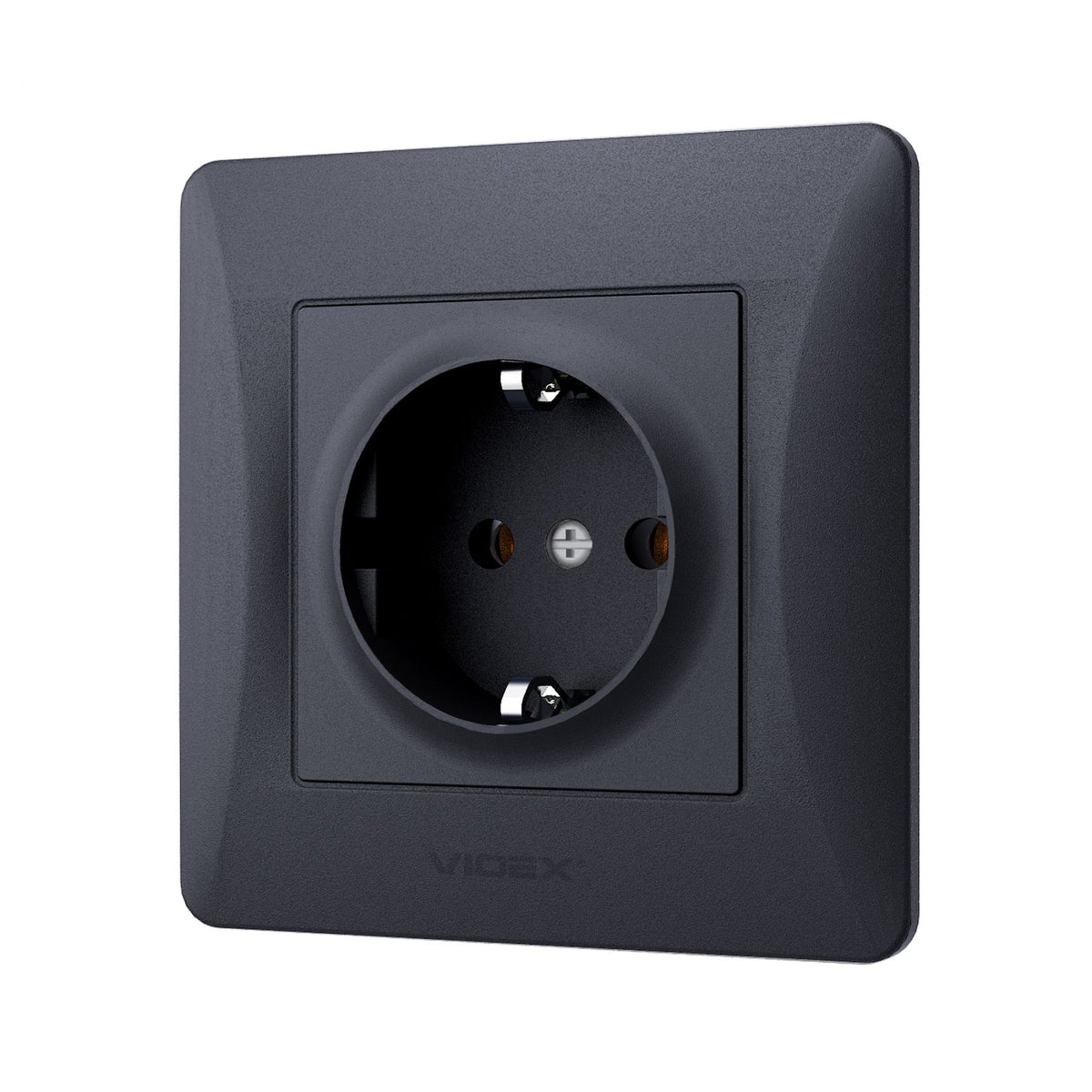 VIDEX BINERA Single schuko socket Black Graphite – image 3