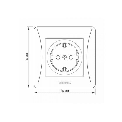 VIDEX BINERA Single schuko socket Black Graphite – image 5