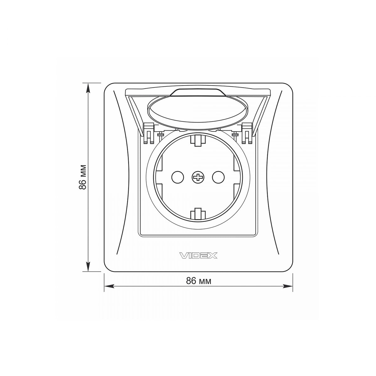 VIDEX BINERA Single schuko socket with cover Black Graphite – image 5