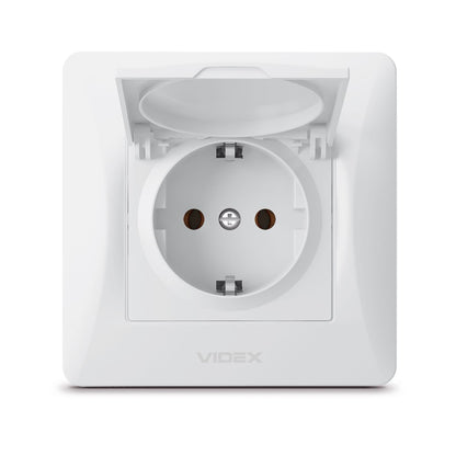 VIDEX BINERA Single schuko socket with cover White – image 2