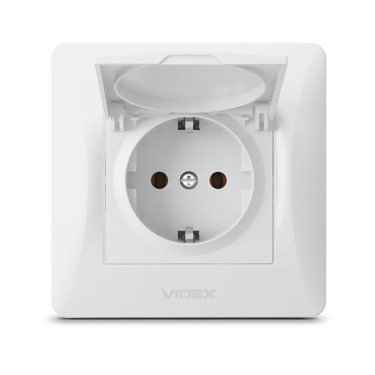 VIDEX BINERA Single schuko socket with cover White – image 2