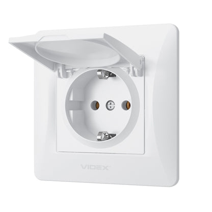 VIDEX BINERA Single schuko socket with cover White – image 3