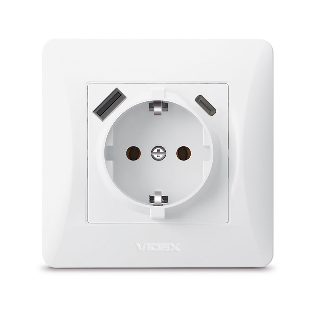 VIDEX BINERA Single schuko socket with USB-A+USB-C White – image 2